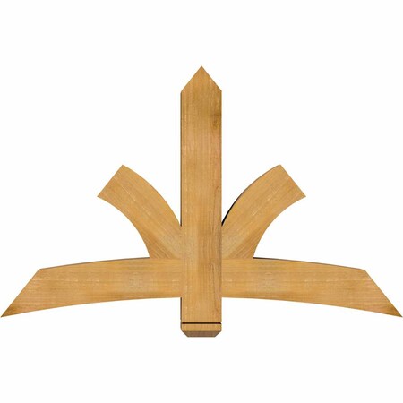 Ekena Millwork Davenport Rough Sawn Timber Gable Bracket, Western Red Cedar, 60"W x 38"H x 6"D x 6"F, 15/12 Pitch GBW060X38X0606DAV00RWR